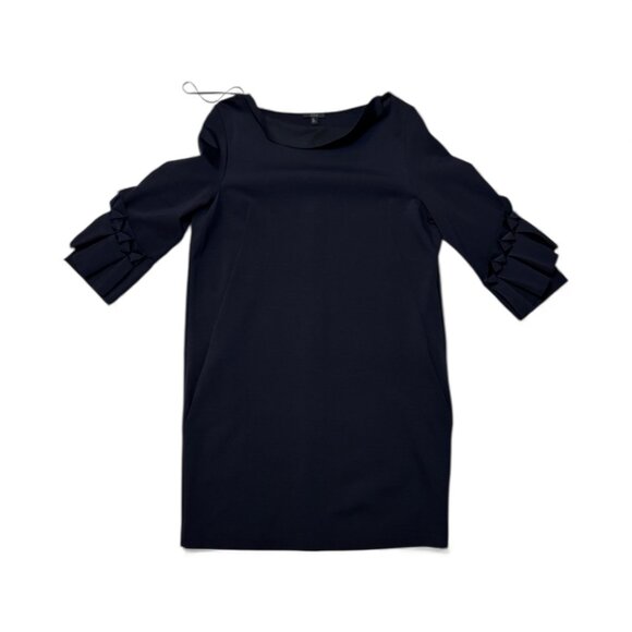 Cos Navy Blue Dress w Pleated Sleeves & Pockets - Picture 4 of 5